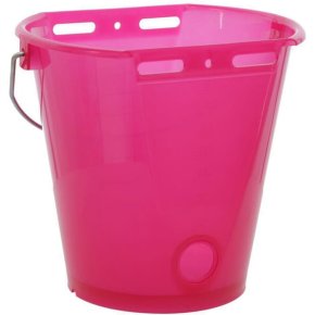 Kerbl Găleată de hrănire 14268 transparentă cu supapă FixClip Roz 8L