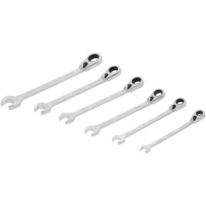 Kramp Set chei combinate cu clichet 1802030406KR reversibile profil multiplu 6 piese 8-17 mm