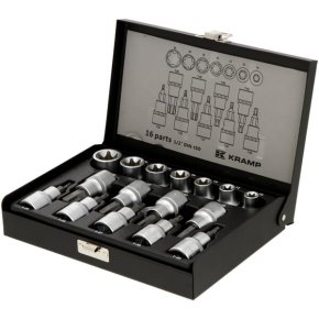 Kramp Set Capete Chei Tubulare 1804924016KR cu profil torx interior și exterior 16 piese