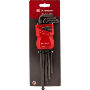 Kramp Set de imbusuri hexagonale 1809010050KR Dublu dreptunghiular Cu cap sferic 1.5-10mm 9 piese