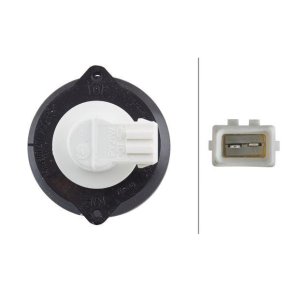 Lumină de semnalizare 2BA009001201 21W rotundă 12V galbenă carcasă argintie diametru 66mm AMP Hella