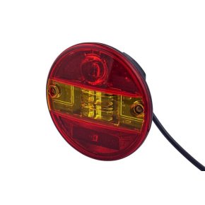 Lumină Spate LED 2SD344100001 Rotundă 12-24V Roșu Galben 4 LED-uri Prindere cu Șurub Hella