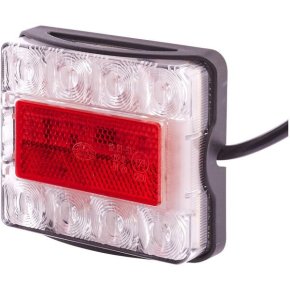 Lumină spate LED 2VA980720001 dreptunghiulară 12-24V roșu transparent 8 LED-uri Hella