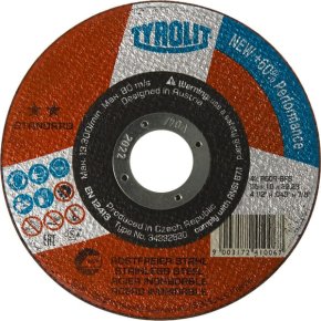 Tyrolit Disc de tăiere 34332830 A60R-BF standard Plat Oțel inoxidabil 115x1