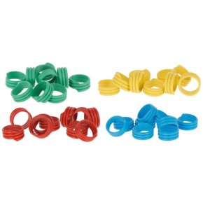 Kerbl Inele spirale pentru picioare 72106KER 3x rasucit puternic Ø16mm 20 buc galben