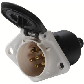 Hella Mufă 8JB008085011 Serie A 7 pini contact cu șurub Negru Alb 12-24V