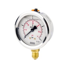 Manometru cu glicerină B711W063004D 4 bar racord inferior 1/4 in Ø63 mm WIKA