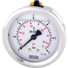 Manometru cu glicerină B711W063006T Racord spate 1/4" Ø63 mm 6 bar WIKA