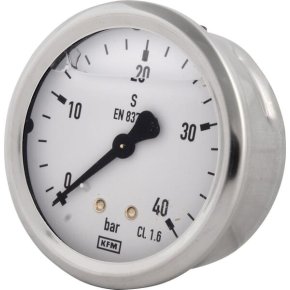 Manometru cu glicerină B711W063040T 40 bar racord spate 1/4 in Ø63 mm WIKA