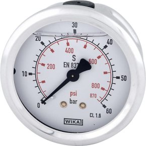 Manometru B711W063060T 60 bar Racord spate Ø63 mm 1/4 inch WIKA