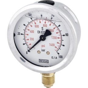Manometru B711W100100D 0-100 bar 100 mm 1/2 BSP WIKA