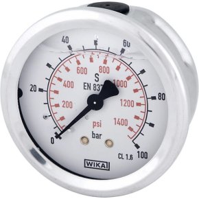Manometru B711W063100T 100 bar Racord spate 1/4 Ø63 mm WIKA