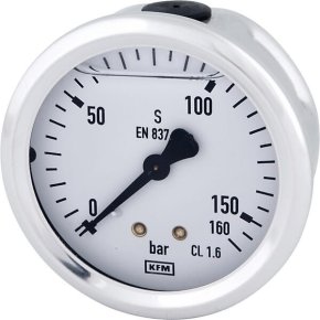 Manometru cu glicerină B711W063160T 160 bar racord spate 1/4" Ø63 mm WIKA