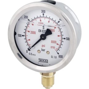 Manometru cu glicerină B711W063600D 600 bar 1/4 in Ø63 mm WIKA