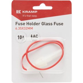 Kramp Suport Siguranță FH6332FP Plastic Ignifug 10A 250V AC 6.35x30mm Alb