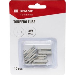 Kramp Siguranță Torpilă Ceramică FS10018A 8A 32V Alb