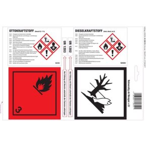 Hünersdorff Etichete adezive JK306100 pentru benzină/motorină 25 coli