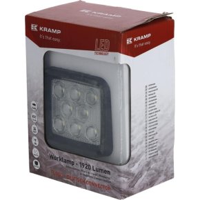 Kramp Lampă de lucru LED Pătrată Tip Flood Mufă Deutsch 8 LED-uri 24W 1920lm Albă 105x84x95mm