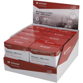 Kramp Lampă de lucru LED Pătrat 24W 2000lm Negru LA10901BOX