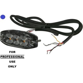 Kramp Lampă de avertizare intermitentă LED dreptunghiulară 10-30V Albastră 82x30x9mm 3 LED-uri