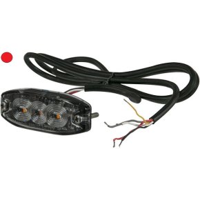 Kramp Lampă de avertizare intermitentă LED Dreptunghiulară Roșu 10-30V 3 LED-uri 82x30x9mm