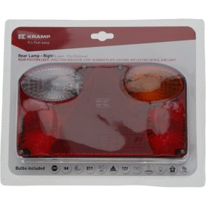 Stop spate drept LA45029RKR rectangular 12/24V 235x135x52mm Baionetă 5 pini Kramp