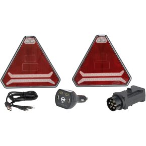 Kramp Set lămpi fără fir cu LED triunghiulare magnetic 12-24V Li-ion 178.5x155mm mufă 7 pini