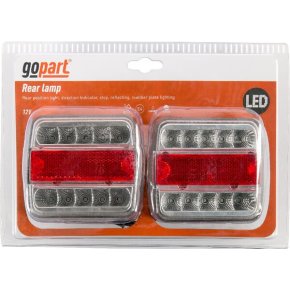 Kramp Set lumini spate LED Pătrat 12V Baionetă 5 pini 100x100x40mm