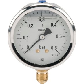 Manometru MA6306L04SSGF 7211 0-0,6 bar 1/4" jos Ø63 mm ET