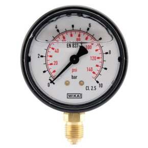 Manometru MA6310L04PLGF 0-10bar Jos Glicerină Ø63 1/4 in WIKA
