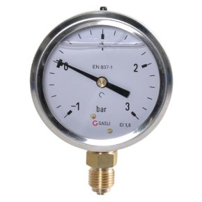 Manometru MAV630130L04SSGF 7211 -1/+3 bar 1/4" jos Ø63 mm ET