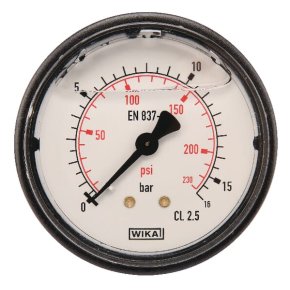 Manometru MA6316B04PLGF 0-16 bar 1/4" spate Ø63 WIKA