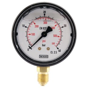 Manometru MA6340L04PLGF 0-40 bar 1/4 inch jos Ø63 mm WIKA