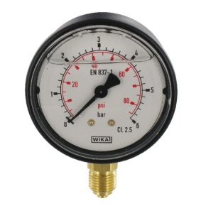 Manometru MA636L04PLGF 0-6 bar 1/4 in jos Ø63 mm WIKA