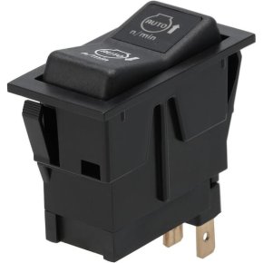 Întrerupător basculant SW10054KR (I)-0-(II) 12V 4 pini creștere/diminuare automată viteză de rotație motor Kramp