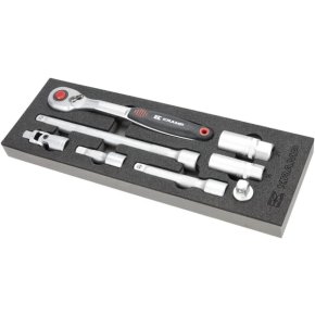 Kramp Set de chei cu clichet și accesorii TT800502 1/2" 8 piese