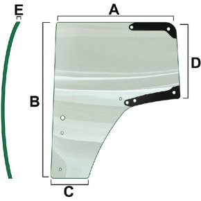 Vapormatic Geam ușă stângă VPM7468 pentru John Deere 1426 x 1085 mm