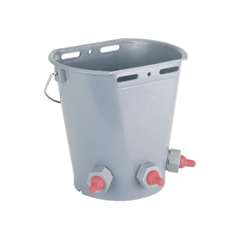 Kerbl Găleată cu tetină pentru adăpat miei 1620101805 cu 3 tetine 9 l