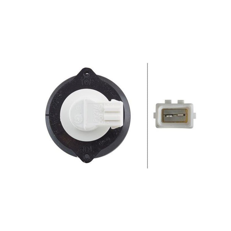 Lumină de semnalizare 2BA009001201 21W rotundă 12V galbenă carcasă argintie diametru 66mm AMP Hella