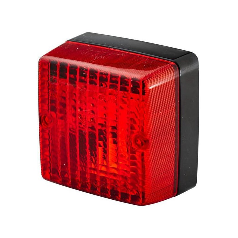 Lampă ceață 2NE003315011 pătrată roșie cu halogen 12V 97x57x97mm Hella