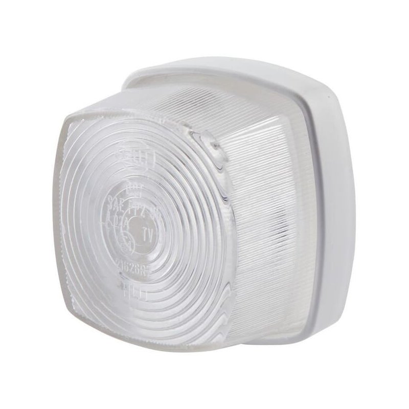Lampă de delimitare 2PF003057001 pătrată 12V 5W transparentă albă 62x40x62mm Hella