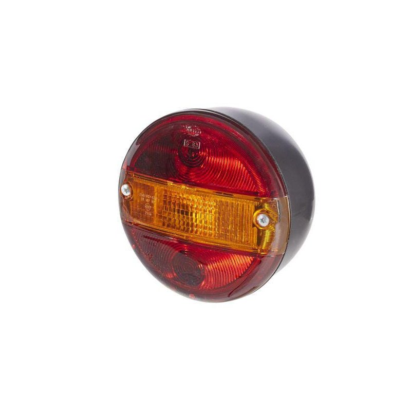 Lampă spate Hella 2SD001685231 rotundă 12-24V chihlimbar-roșu