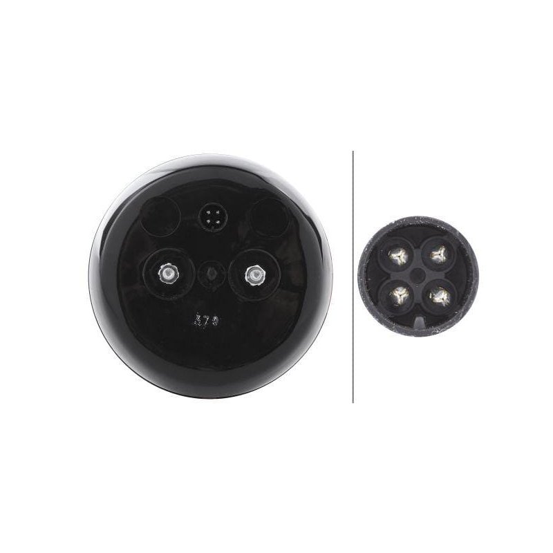 Lumină spate 2SD001685317 rotundă 12V chihlimbar/roșu prindere cu șuruburi Ø140mm 4 pini Hella