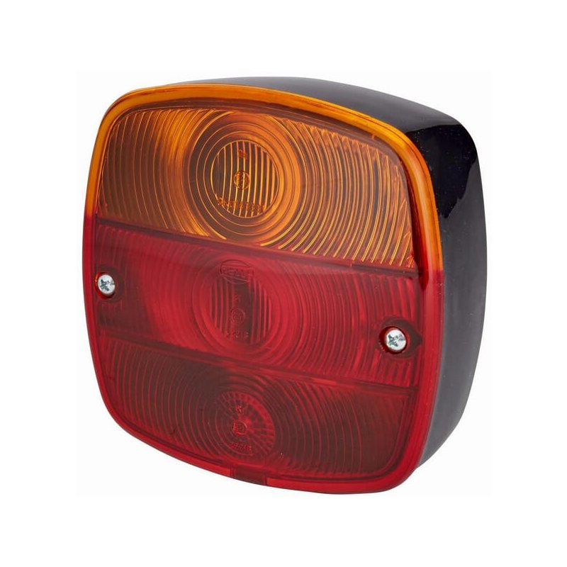 Lumină spate 2SD002514161 Pătrat 12-24V Roșu Portocaliu Cu șuruburi 120x52x120mm Hella