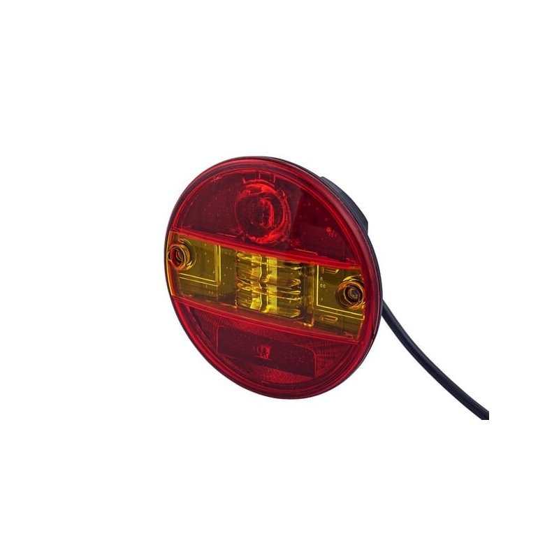 Lumină Spate LED 2SD344100001 Rotundă 12-24V Roșu Galben 4 LED-uri Prindere cu Șurub Hella