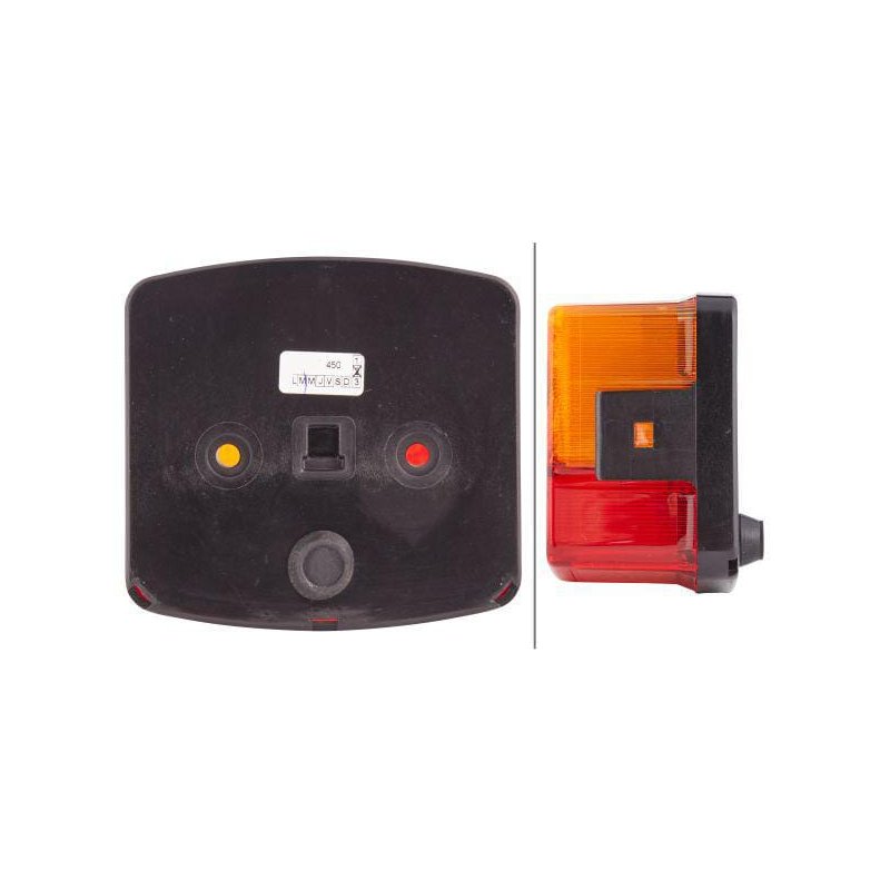 Lumină spate 2SE002776221 Pătrată 12V Roșu Portocaliu Alb Hella