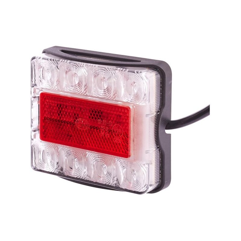 Lumină spate LED 2VA980720001 dreptunghiulară 12-24V roșu transparent 8 LED-uri Hella