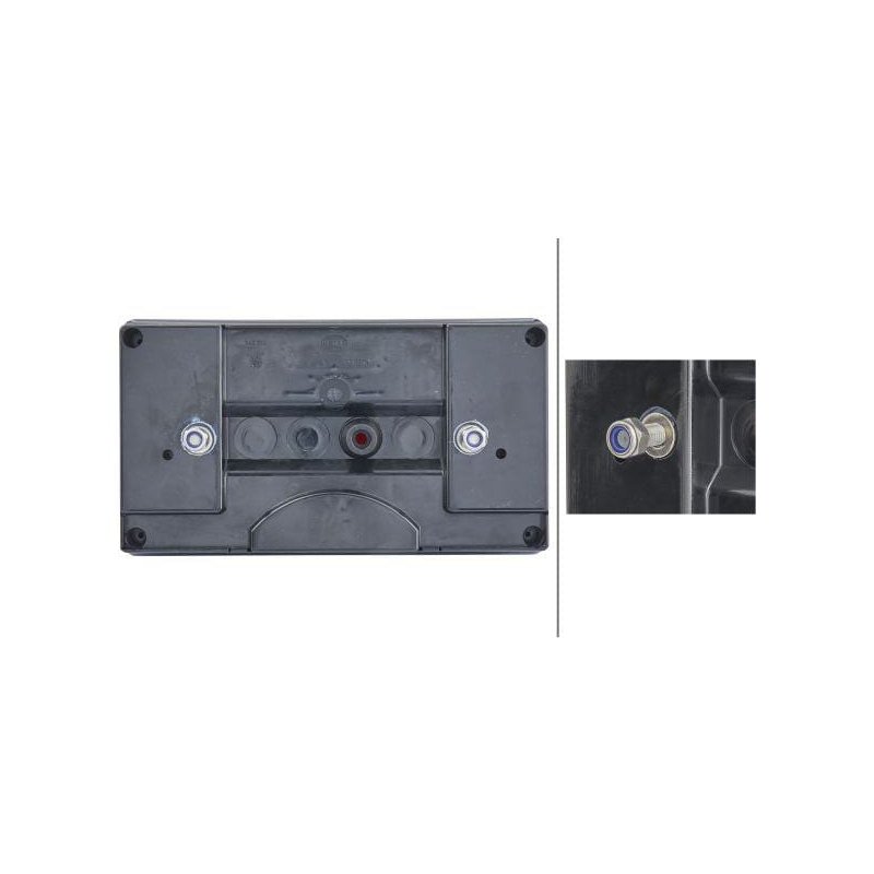 Lumină spate 2VP340400151 Dreptunghiulară 12-24V Roșu-Portocaliu-Alb 256x70x144mm Hella