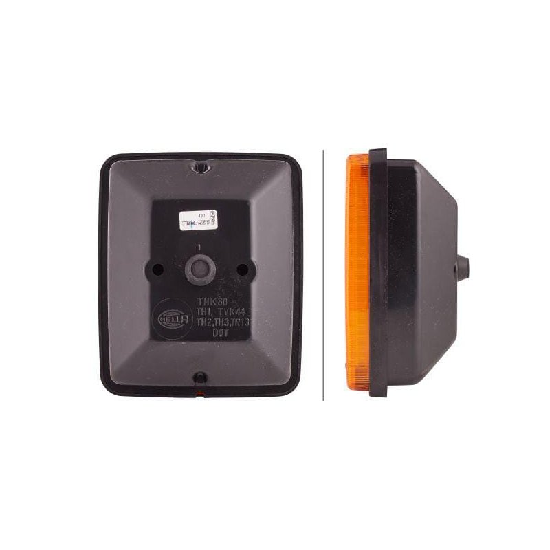 Lumină de gabarit 2XS003236387 Pătrată Halogen 12-24V Portocalie Hella