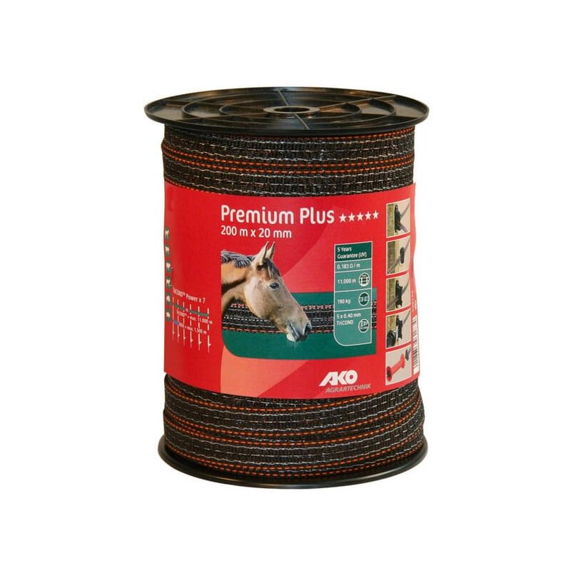 AKO Bandă pentru gard 449123 TriCond 20mm 200m 5 conductoare